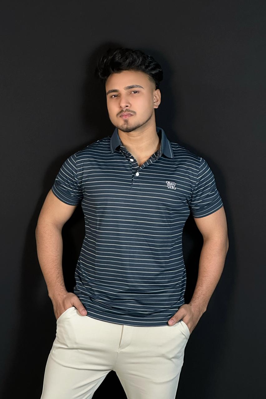 পেট্রল কালার পোলো টি-শার্ট-VR